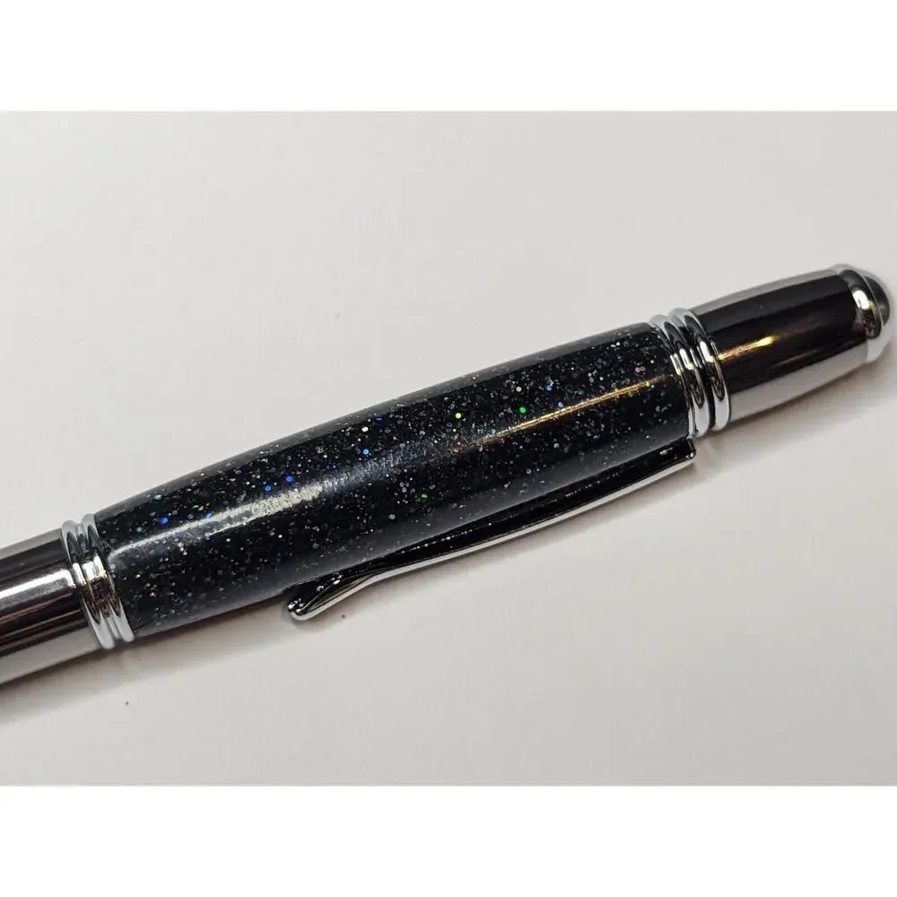 Gatsby Twist Pen Gun Metal Finish Sparkles Acrylic‎ Body Hand Turned Pen